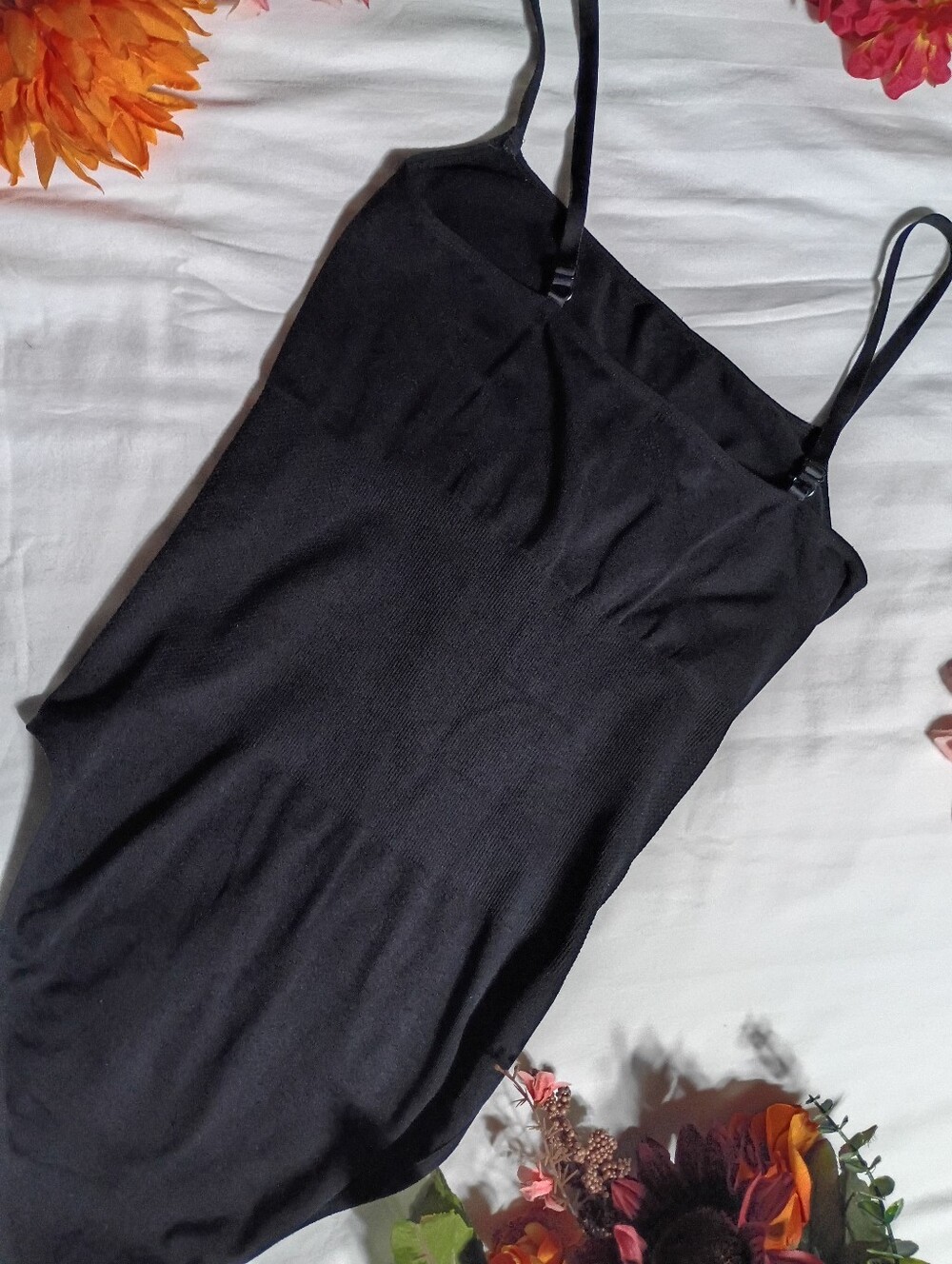 Black Slim Fit Bodysuit with Adjustable Straps